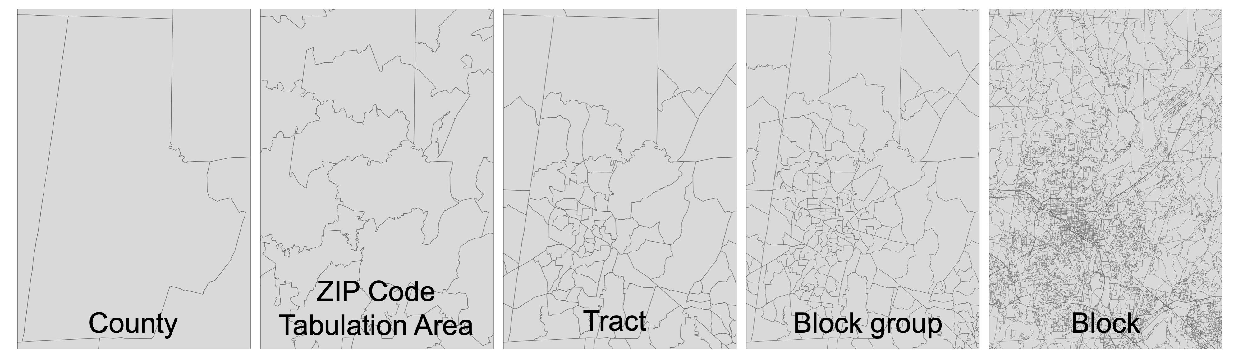 Census geographic units in Durham County, North Carolina, in 2010